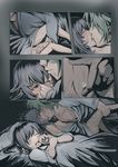  1boy 2girls black_hair blush brown_eyes clothed_sex facial_mark father_and_daughter fire_emblem fire_emblem_if futon green_hair highres midoriko_(fire_emblem_if) mother_and_daughter multiple_girls nyx_(fire_emblem_if) pussy sleeping small_breasts stealth_sex suzukaze_(fire_emblem_if) twintails yyillust 