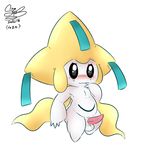  anthro balls blush erection humanoid jirachi legendary_pok&eacute;mon male nintendo nude penis pok&eacute;mon simple_background smile solo spice5400 video_games 