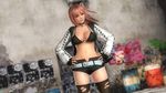  1girl breasts dead_or_alive dead_or_alive_5 hands_on_hips honoka_(doa) jacket large_breasts midriff official_art pink_hair solo tecmo 