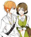  1girl :d bag blush dress ftm genderswap genderswap_(ftm) hoshizora_rin koizumi_hanayo love_live!_school_idol_project open_mouth shoulder_bag smile sofy 