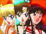  aino_minako bishoujo_senshi_sailor_moon black_eyes black_hair blonde_hair blue_eyes blush brown_hair collarbone column_lineup female gem green_eyes hair_bobbles hair_ornament hino_rei kino_makoto long_hair looking_at_viewer magical_girl multiple_girls neck necklace open_mouth ponytail sailor_jupiter sailor_mars sailor_venus serious shiny shiny_hair star star_necklace super_sailor_jupiter super_sailor_mars super_sailor_venus tiara upper_body 