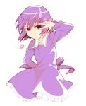  1girl fate/zero fate_(series) female lowres matou_sakura nishigi_(great-tit) purple purple_hair solo v_over_eye white_background 
