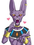  &lt;3 beerus begging blush bracelet cat clothing dragon_ball drooling feline jewelry looking_at_viewer mammal necklace open_mouth pointing saliva teba_motoko yellow_sclera 