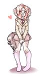  &lt;3 bow canine clothing female hair hiddenwolf legwear mammal miniskirt school_uniform short_hair skirt solo standing stockings uniform 