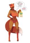  animal_humanoid breasts brown_hair canid canine cleavage clothed clothing dark_skin drawn_together female fox foxxy_love funyuuns green_eyes hair humanoid mammal thong tovio-rogers toviorogers 