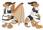  2016 aliasing anthro clothing dragon female horn kobold maid_uniform model_sheet reptile scalie smile solo trout_(artist) uniform wings 