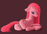 anus butt cutie_mark earth_pony equine female feral friendship_is_magic hair half-closed_eyes hooves horse long_hair looking_back mammal my_little_pony pinkamena_(mlp) pinkie_pie_(mlp) pony pussy renabu simple_background solo 