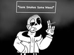  animated_skeleton bone clothed clothing derp_eyes digital_media_(artwork) drugs hoodie jacket luigibros98 male marijuana sans_(undertale) skeleton skull smile smoke smoking solo undead undertale video_games 