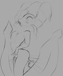  anthro blush breasts butt crocface female florges monochrome nintendo pok&eacute;mon pussy simple_background small_breasts video_games 