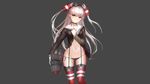  amatsukaze_(kancolle) anthropomorphism blush gray gray_hair headband kantai_collection long_hair navel panties rensouhou-kun stockings swd3e2 thighhighs torn_clothes twintails underwear white_hair yellow_eyes 