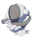  3_fingers ambiguous_gender feral legendary_pok&eacute;mon machine nintendo pok&eacute;mon ratipiko red_eyes registeel robot simple_background solo standing video_games white_background 