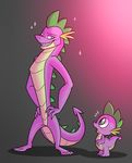  2016 anthro dragon friendship_is_magic green_eyes grin male metalmane my_little_pony scalie spike_(mlp) time_paradox young 