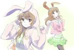  bunny_ears hood hoodie iesupa pixiv_manga_sample rwby smile velvet_scarlatina 