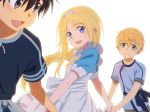  alice_schuberg apron black_eyes black_hair blonde_hair blue_eyes dress eugeo fcc green_eyes kirigaya_kazuto long_hair male short_hair sword_art_online sword_art_online_alicization 