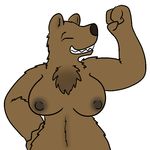  2016 aliasing anthro bear breasts brown_fur digital_media_(artwork) eyes_closed female fur mammal nipples nude smile solo teeth trout_(artist) trout_(character) 