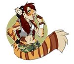  2014 alpha_channel anthro bra bracelet breasts camo candy clothed clothing fangs feline female food hair hand_on_hip hat jewelry licking lollipop looking_at_viewer mammal nekoshiba red_hair simple_background solo standing tiger tongue tongue_out transparent_background underwear 