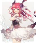  absurdres asymmetrical_horns blue_eyes corset curled_horns dragon_girl dragon_horns dragon_tail elizabeth_bathory_(fate) elizabeth_bathory_(fate)_(all) fate/extra fate/extra_ccc fate_(series) highres horns long_hair pink_hair pointy_ears socha_(sotyahamu) tail 