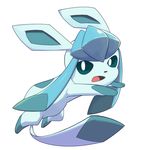  ambiguous_gender blue_eyes blue_fur cute eeveelution feral fur glaceon nintendo open_mouth pok&eacute;mon ratipiko simple_background solo tongue video_games white_background 