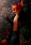  2016 canine disney duo fox fur green_eyes male mammal mion_art nick_wilde smoking zootopia 