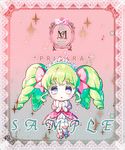 :o blue_eyes blush chibi cover dress drill_hair falulu full_body green_hair hands_clasped heart kamiya_maneki long_sleeves looking_at_viewer own_hands_together parted_lips pink_dress pretty_(series) pripara quad_tails sample solo standing 