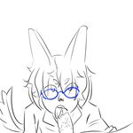  1:1 2016 andy_(dogboy) animal_humanoid canine clothing digital_media_(artwork) disembodied_penis dog dog_humanoid eyewear fellatio first_person_view glasses humanoid looking_at_viewer male male/male mammal oral penis precum rocketchoochoo_(artist) sex simple_background sketch tongue tongue_out white_background 
