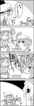  4koma =d ? bat_wings bowl braid comic commentary cracking_egg eating flandre_scarlet greyscale hat head_tilt highres izayoi_sakuya maid maid_headdress mob_cap monochrome open_mouth pose puffy_short_sleeves puffy_sleeves remilia_scarlet shaded_face short_sleeves smile tani_takeshi touhou translated twin_braids wings you're_doing_it_wrong yukkuri_shiteitte_ne 