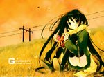  alastor_(shakugan_no_shana) black_hair itou_noiji jewelry long_sleeves pendant school_uniform shakugan_no_shana shana thighhighs wallpaper 