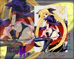  artist_request bardiche blonde_hair bodysuit fate_testarossa long_hair lyrical_nanoha mahou_shoujo_lyrical_nanoha red_eyes solo thighhighs twintails wallpaper zoom_layer 