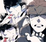  2boys 3m_0l bara blush cum cum_in_mouth drooling erection fellatio forced male_focus metal_gear_(series) metal_gear_solid multiple_boys partially_colored penis saliva solid_snake sweat yaoi 
