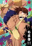  abs bara bulge jojo_no_kimyou_na_bouken joseph_joestar_(young) male_focus muscle pecs underwear undressing wamuu yaoi 