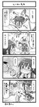  1girl 4koma akagi_(kantai_collection) all_fours anpanman anpanman_(character) comic greyscale highres kantai_collection kurogane_gin monochrome saliva translated 