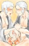  2boys blush bottomless brothers cum erection frottage handjob hanten_(clothes) incest kudari_(pokemon) male_focus masturbation multiple_boys mutual_masturbation nobori_(pokemon) penis pokemon pokemon_(game) pokemon_bw siblings smile sweat white_hair yaoi 