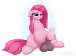  2016 animal_genitalia animal_penis augustbebel blue_eyes dickgirl earth_pony equine equine_penis erection eyelashes feral friendship_is_magic hair half-closed_eyes hi_res hooves horse intersex long_hair looking_at_viewer mammal my_little_pony patreon penis pink_hair pinkamena_(mlp) pinkie_pie_(mlp) pony smile solo spread_legs spreading vore 