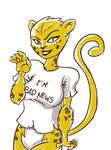  anthro bottomless breasts cheetah cheetah_(character) clothed clothing dc_comics feline female looking_at_viewer mammal shirt smile solo unknown_artist 
