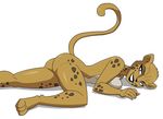  anthro breast_squish breasts brests butt cheetah cheetah_(character) feline female hahaboobies looking_at_viewer lying mammal nude on_front smile 