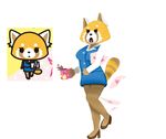  &lt;3 aggressive_retsuko anthro beverage breasts chibi coffee cup eyelashes female food high_heels mammal open_mouth paper red_panda retsuko solo wooffoxart 