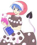  :p blob blue_eyes blue_hair blush_stickers book cowboy_shot doremy_sweet dream_soul dress hat looking_at_viewer mana_(tsurubeji) nightcap pom_pom_(clothes) sketch solo tail tapir_tail tongue tongue_out touhou white_background 