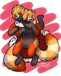  bear combatraccoon dragon fusion male mammal multi_arm multi_head multi_limb multi_tail nano99 red_panda tanuki 