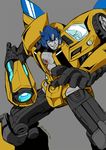  arm_cannon artist_name autobot bumblebee insignia kamizono_(spookyhouse) machinery mecha no_humans redesign smile solo transformers weapon 