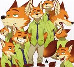  anthro canine disney flapjackflapper fox green_eyes lobotalow male mammal nick_wilde simple_background white_background zootopia 