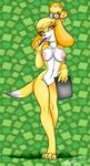  2016 animal_crossing anthro areola big_breasts breasts canine dog erect_nipples female isabelle_(animal_crossing) looking_at_viewer mammal nintendo nipples nude redfirestar smile solo video_games 