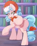  2018 aged_up bedroom_eyes book butt christmas clitoris cozy_glow_(mlp) cutie_mark digital_media_(artwork) dock equine female feral friendship_is_magic hair half-closed_eyes hat hi_res holidays looking_at_viewer looking_back mammal multicolored_hair multicolored_tail my_little_pony open_mouth patreon pearlyiridescence pussy santa_hat seductive solo two_tone_hair underhoof url 