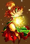  curly_hair dragon_quest dragon_quest_vii dress green_eyes highres long_hair magic maribel_(dq7) nakaharaka red_hair solo 