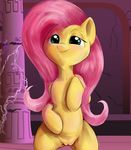  2016 absurd_res equine female fluttershy_(mlp) friendship_is_magic hair hi_res hooves horse long_hair looking_at_viewer mammal my_little_pony pink_hair pony pussy smile solo ugotstalked 