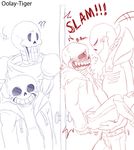  blush bone brothers comic english_text fontcest incest male monster papyrus_(undertale) sans_(undertale) sibling skeleton text underfell undertale video_games 