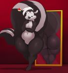  &lt;3 2019 absurd_res anthro big_butt big_tail big_thighs butt digital_media_(artwork) featureless_crotch hi_res huge_butt huge_tail looking_at_viewer looney_tunes male mammal mephitid mirror pep&eacute;_le_pew simple_background skunk solo sssonic2 striped_skunk thick_thighs warner_brothers wide_hips 