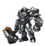  absurdres armor arnold_tsang full_armor full_body helmet highres huge_filesize male_focus official_art overwatch reinhardt_(overwatch) solo standing transparent_background warhammer weapon 