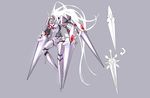  armor ganesagi long_hair mecha original weapon 