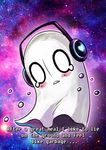  english ghost headphones highres hollow_eyes napstablook no_humans sky solo star_(sky) starry_sky tears triangle_mouth undertale yoneyu 