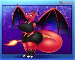  2019 absurd_res anthro anthrofied areola bds_charmeleon belly big_areola big_belly big_breasts big_eyes blush bra breasts charizard claws clothing cute_eyes cute_smile dawn_(disambiguation) digital_media_(artwork) dragon eyelashes female fire full_body hi_res jewelry looking_at_viewer necklace nintendo non-mammal_breasts overweight pok&eacute;mon pok&eacute;mon_(species) pok&eacute;morph scalie shorts simple_background slightly_chubby smile solo sportswear thick_thighs underwear video_games voluptuous watermark wide_hips wings 